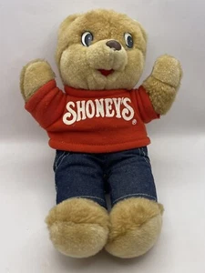 Vintage 1986 Shoney's Bear Plüsch im Overall Restaurant Maskottchen Stofftier - Bild 1 von 4