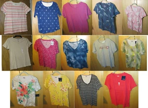 Womens T-shirts Tops XS, S, M, L, XL, XXL - NWT - 18 Styles Available - Picture 1 of 46