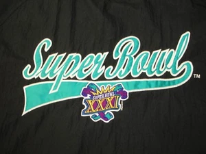 Giacca a vento atletica vintage Super Bowl XXXI 1997 New Orleans NFL logo squadra L - Foto 1 di 9