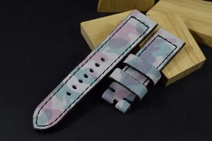 PULSERA DE RELOJ 24/22 130/80 MM CAMUFLAJE CLARO CUERO NOBUK REAL CORREA MA 561+562 - Imagen 1 de 8