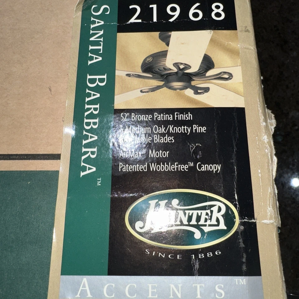 Vintage Hunter Studio Series 22447 52" Ceiling fan-Bronze  Walnut Blades - Image 1 of 4