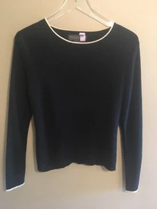 Banana Republic Factory Store 100% Baumwolle schwarz gerippter Rundhals Pullover Größe M - Bild 1 von 4