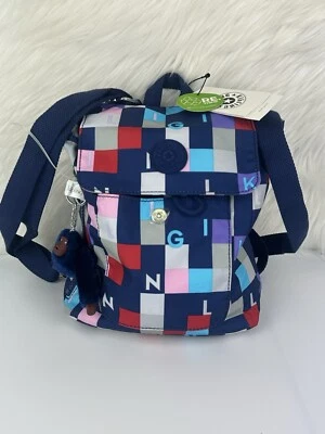 Kipling Cubed  Backpack Multicolor Bag New - Image 1 of 4