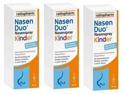RATIOPHARM GMBH 3x NASENDUO Nasenspray Kinder 10 ml PZN 12521566