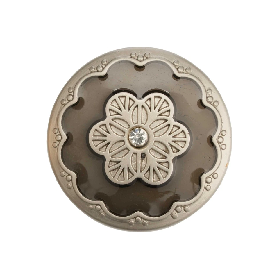 5pcs Flower Crystal Metal Button, Vintage Style for Sewing & DIY Crafts - Image 1 of 3