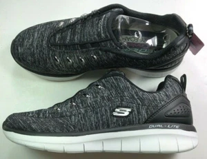 Skechers Synergy 2.0-Scouted/Womens/Memory Foam/Air-Cooled/Black/White - Picture 1 of 8