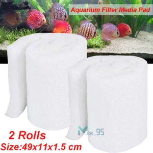 2 ROLLS White Aquarium Bio Sponge Foam Filter Media Pad for Fish Tank Sump Pond - Picture 1 of 10