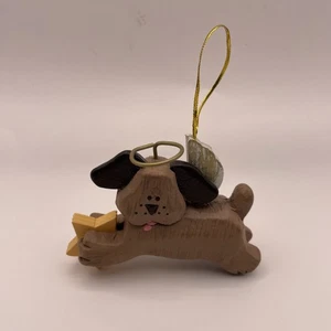Hund Engel hängend Holz Ornament - Bild 1 von 6