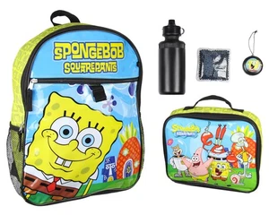 Nickelodeon SpongeBob Schwammkopf 5 Stück Rucksack Brotdose Eisbeutel Trinkflasche - Bild 1 von 7