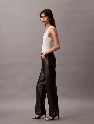 Calvin Klein Women’s Leather Pants - Image 1 of 4
