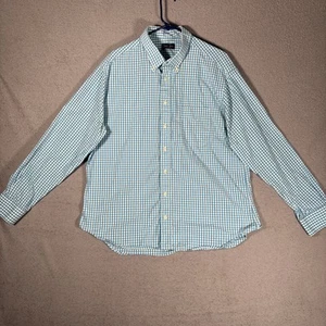 Gitman Bros Camicia Uomo Bottoni Taglia XXL Blu Bianco Gingham Plaid Oxford - Foto 1 di 14