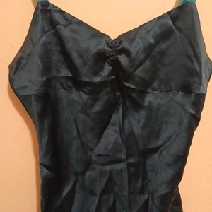 Vintage Gap Y2K Teal Green Cami Tank Top S 100% Silk Babydoll Dainty Feminine - Picture 1 of 8