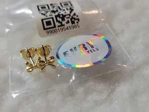 EVRY Jewels  Jewelry Earrings Gold-tone  Studs Mini Tiny Bow - Picture 1 of 3