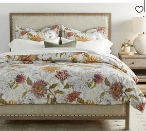 Funda nórdica Pottery Barn girasol floral rey algodón orgánico otoño 2021 otoño - Imagen 1 de 10