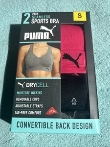 NEW PUMA Seamless Sports Bra 2-pack Women's Performance - Size Small - Picture 1 of 5