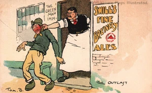 Tom Browne Comic TOM B Swills Brewery THE OUTCAST Vintage Postcard serie 2530 - Picture 1 of 2