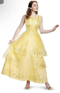 Belle Ball Gown Prestige Disney Beauty Beast Fancy Dress Halloween Adult Costume - Picture 1 of 6