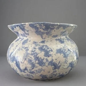 Maceta vintage Bybee Cornelison Pottery Spittoon azul blanco RD - Imagen 1 de 10
