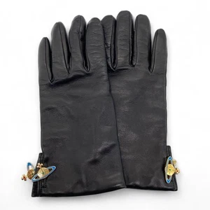 Vivienne Westwood ORB black leather gloves - Picture 1 of 8