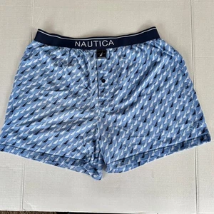 Nautica Boxer Shorts Men's Size LARGE Briefs - Black & White Sail Boats - NEW - Picture 1 of 5