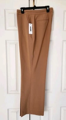 Pantalones DKNY Talla Grande Cintura Costura Pierna Ancha Cintura Natural Talla 16W Camel Foto 1 de 4