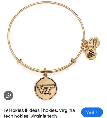 Alex Ani 金色 "Virginia Tech " Hokies 魅力手镯 ✨️ 全新  — 第 1/4 张图片