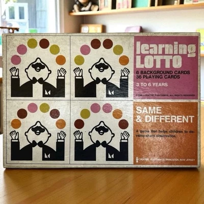 Juego de lotería de aprendizaje Creative Playthings 1969 de colección iguales y diferentes edades 3-6 Foto 1 de 4