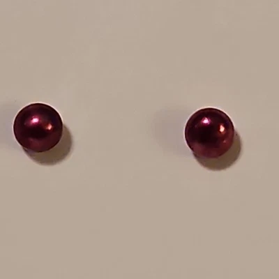 Aretes Honora perlas cultivadas de cereza de 6 mm plata de ley 925 rosa/rojo Foto 1 de 4