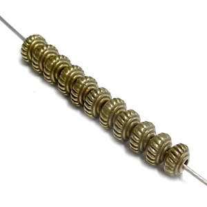 Metallperlen Rondelle 4,5 mm Farbe Messing antik 150 Perlen nenad-design AN373 - Bild 1 von 17