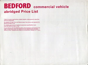 Bedford J1 J2 J3 J4 J5 J6 KA-KM VA RS RL 1969 UK market PRICES & SPECIFICATIONS - Picture 1 of 1