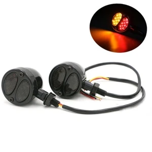 Motorcycle 3 In 1 LED Turn Signals Brake Light Blinkers For Harley Racer - Picture 1 of 5