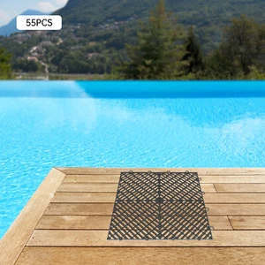 Nitro Tiles Interlocking Garage Tiles Floor Mats 12x12x0.5Inch 55PCS Deck Black - Picture 1 of 49