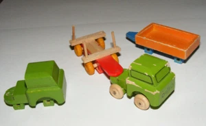 DDR Spielzeug Holzspielzeug Skoda LKW Zugmaschine Anhänger Bastelmaterial HO - Bild 1 von 3