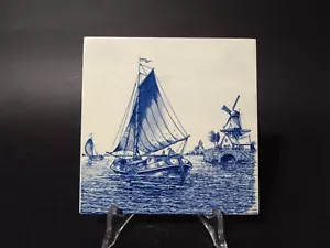 VINTAGE AUTENTICA PIASTRELLA MATTONELLA PORCELLANA DI DELFTS BLAUW BIANCO BLU ## - Bild 1 von 4