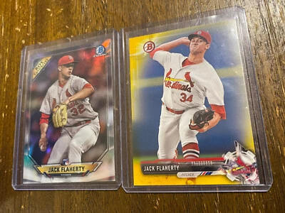Jack Flaherty Bowman Rookie Cards Yellow Roy Cardinals Baseball - Image 1 of 2