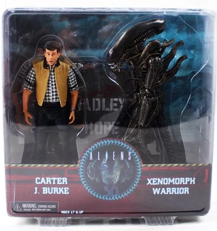 NECA ALIENS CARTER J.BURKE & XENOMORPH  ARTICULADOS 7".18 CM .NUEVO 2017.ALIEN - Imagen 1 de 4