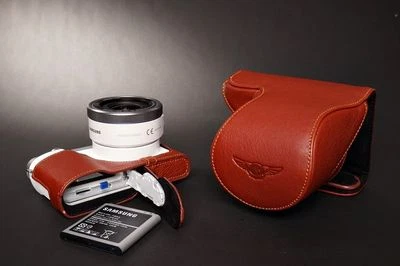 Funda completa de cuero genuino real para cámara para lente Samsung NX3000 16-50 22-50 Foto 1 de 4