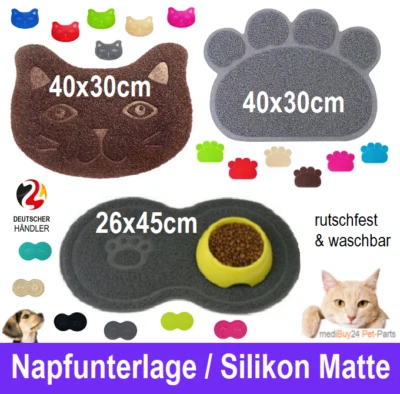 Napfunterlage Fressnapf Futter Unterlage Katze Hund Silikon Matte rutschfest WC - Bild 1 von 3