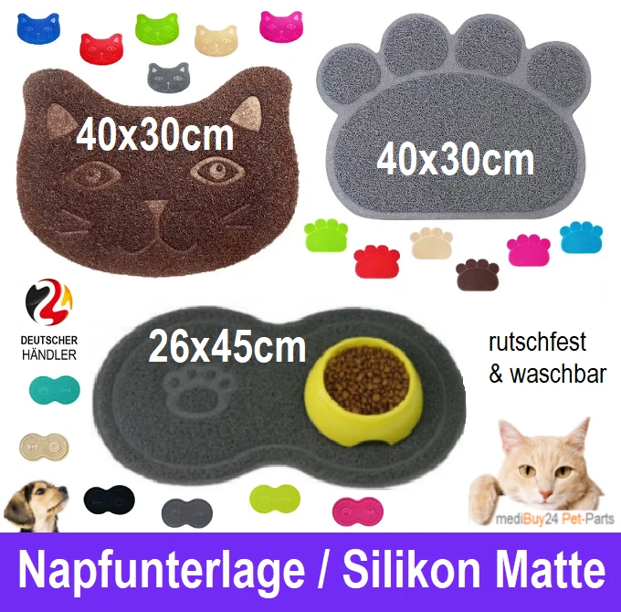 Napfunterlage Fressnapf Futter Unterlage Katze Hund Silikon Matte rutschfest WC - Bild 1 von 3