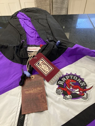 MENS NBA MITCHELL & NESS TORONTO RAPTORS ASYMETRICAL Jacket HOODED 3XL NWT Cover