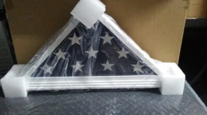 White Triangle Flag Case-Memorial Funeral (25x13x3) Free Shipping - Picture 1 of 3