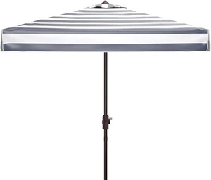 Safavieh Elsa 7'6" Square UV Protected Umbrella Navy & White Fashionable Design - Picture 1 of 5