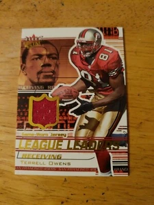 2002 Fleer Ultra Terrell Owens league leaders game jersey 49ers - Picture 1 of 2