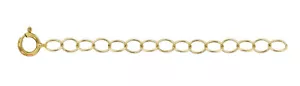Anillo de resorte de cadena de seguridad con cable pesado de 18 k 3,25 mm oro amarillo de 6 mm de 2,25" cable extensor de seguridad - Imagen 1 de 4