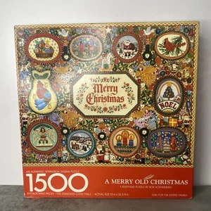 Rompecabezas Springbok Feliz Navidad Vieja 1500 Piezas Bordado COMPLETO De Colección - Imagen 1 de 5