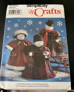 1994 Simplicity Crafts Pattern 9265 Schneemänner und Kleidung UNCUT - Bild 1 von 5