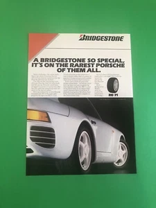 1986 PORSCHE 959 BRIDGESTONE VINTAGE ORIGINAL PRINT AD ADVERTISEMENT PRINTED - Picture 1 of 1