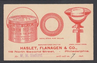 US Sc UX12 used 1895 1c Postal Card, Pennsylvania usage, Jewel Stove Knobs - Image 1 of 2