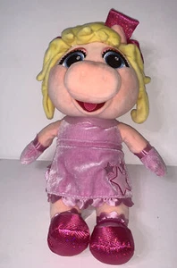 Disney Muppet Babies Miss Piggy Plush 14” Tall Pink Dress & Bow - Picture 1 of 7