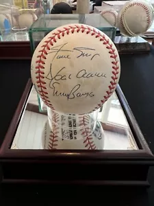 500 HR Club Mays Mathews Aaron Banks Schmidt Jackson Signed Baseball Beckett LOA - Picture 1 of 8